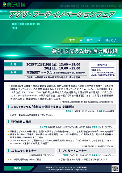アグリ・フードイノベーションフェア開催チラシ画像