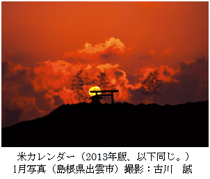 米カレンダー2013年1月