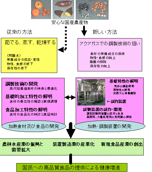 アクアガスを用いた高品質汎用食材の新規調製技術の開発