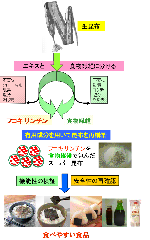 昆布フコキサンチンを利用した食べ易い微粉末食品の開発
