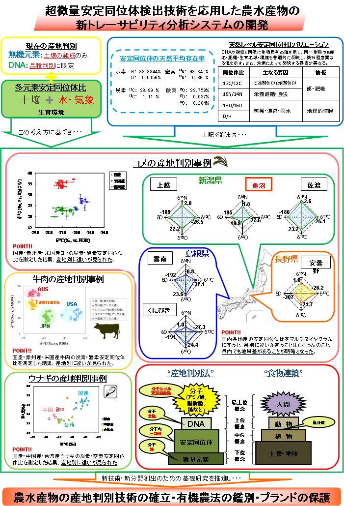 超微量安定同位体検出技術を応用した農水産物の新トレーサビリティ分析システムの開発