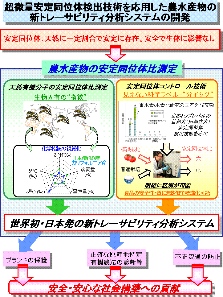  超微量安定同位体検出技術を応用した農水産物の新トレーサビリティ分析システムの開発