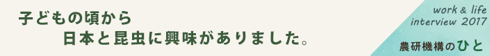 子どもの頃から日本と昆虫に興味がありました。