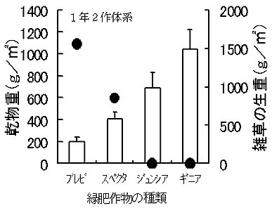 図2 緑肥作物のすき込み量