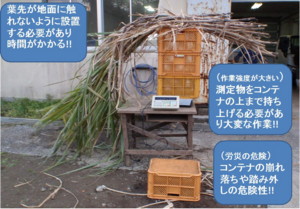 写真2 これまでの秤量台での測定