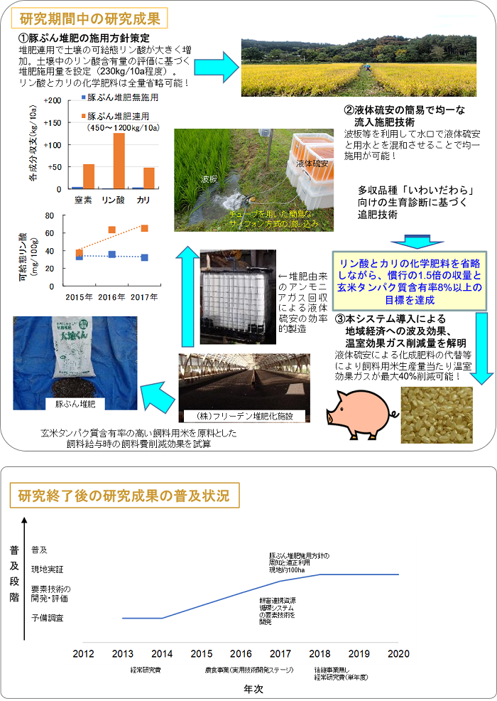 (27011B) 豚排泄物由来肥料を最大限活用した飼料用米の多収栽培技術の開発
