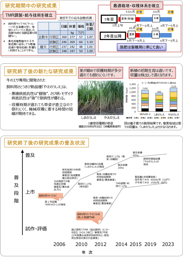 (24016) 南西諸島の飼料自給率を高める飼料用サトウキビとエコフィードTMRの利用技術の確立