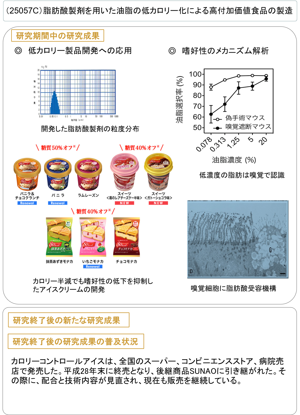 (25057C) 脂肪酸製剤を用いた油脂の低カロリー化による高付加価値食品の製造