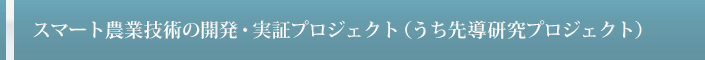 スマート農業技術の開発・実証プロジェクト(うち先導研究プロジェクト)