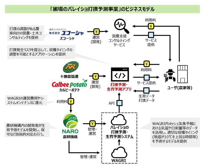 圃場のバレイショ打撲予想事業のビジネスモデル