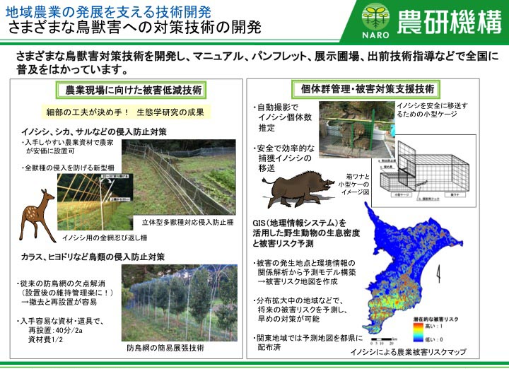 さまざまな鳥獣害への対策技術の開発