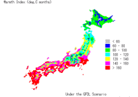 自然植生の純一次生産力と農業気候資源の分布図