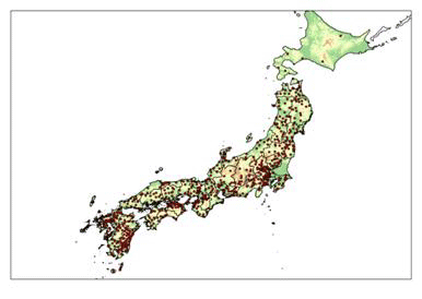 2006年のおとり牛の分布