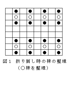 図１ 折り倒し時の株の整理