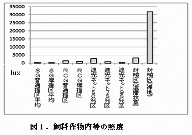 図1.飼料作物内等の照度