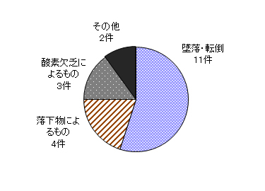 図８　事故原因別件数（施設作業）