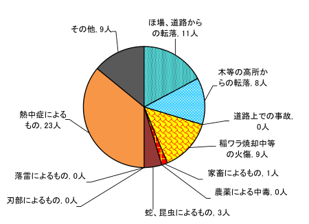 図９　原因別事故発生状況　＜農業機械・施設以外の事故＞