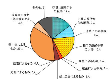 図９　原因別事故発生状況　＜農業機械・施設以外の事故＞