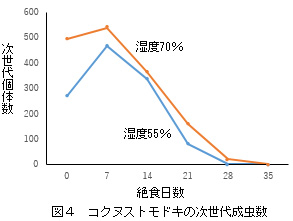 コクヌストモドキの次世代成虫数