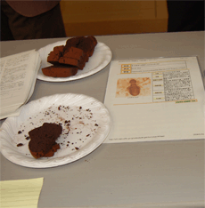 虫入りケーキ試食
