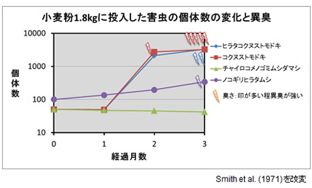 個体数の変化と異臭