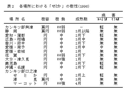 せとかの樹性