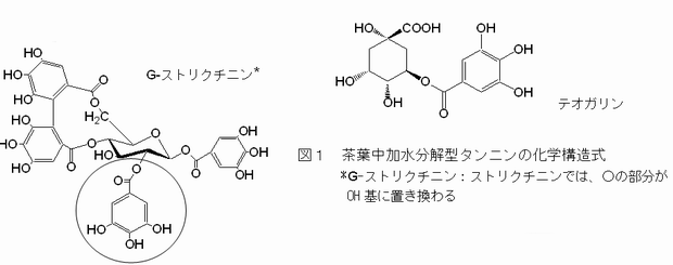 図1 茶葉中加水分解型タンニンの化学構造式