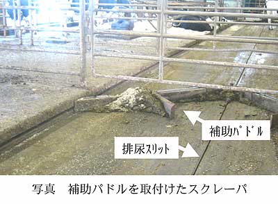 写真 補助パドルを取付けたスクレーパ