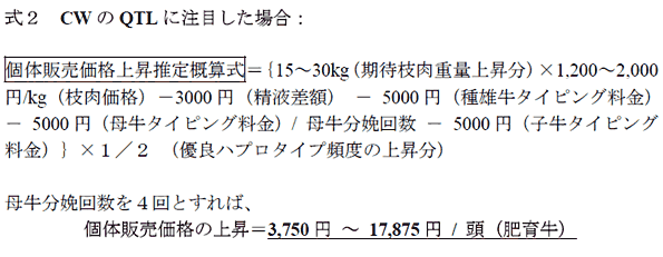 式2 CW のQTL に注目した場合: