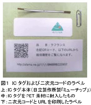 図1 ICタグおよび二次元コードのラベル