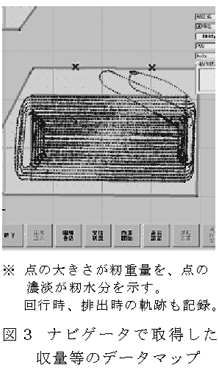 図3 ナビゲータで取得した収量等のデータマップ