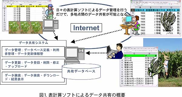 図1. 表計算ソフトによるデータ共有の概要.