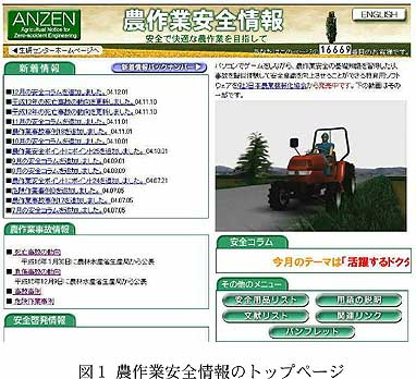 図1 農作業安全情報のトップページ