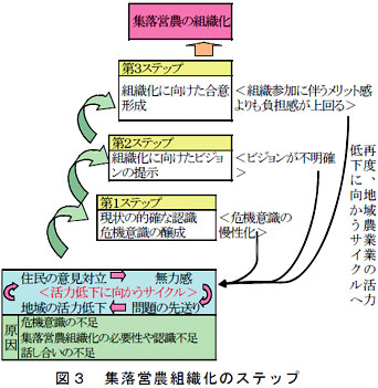図3 集落営農組織化のステップ
