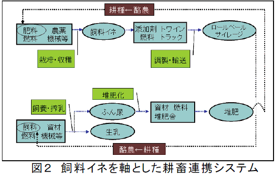 図2 飼料イネを軸とした耕畜連携システム