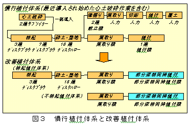 図3 慣行植付体系と改善植付体系