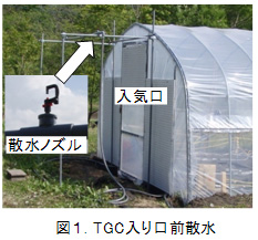 図1. TGC入り口前散水