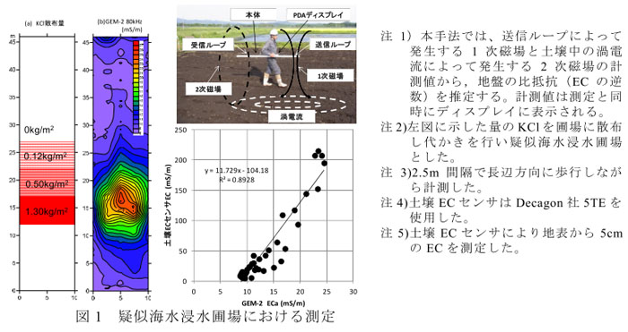 図1 疑似海水浸水圃場における測定