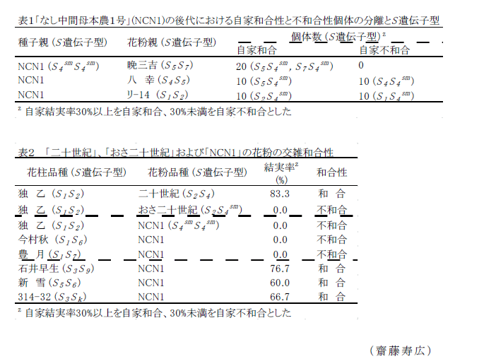 表1～2