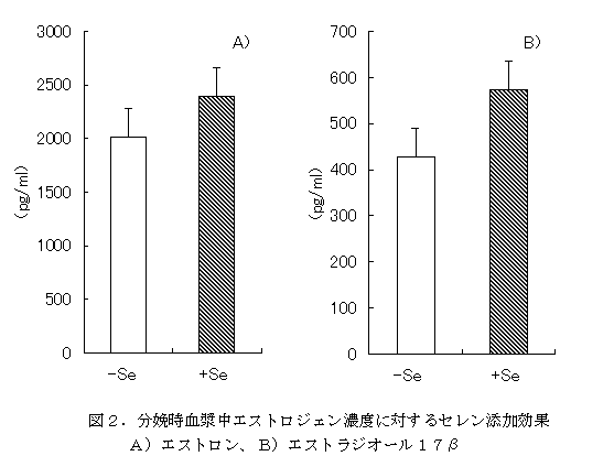 図2 分娩時血漿中エストロジェン濃度に対するセレン添加効果