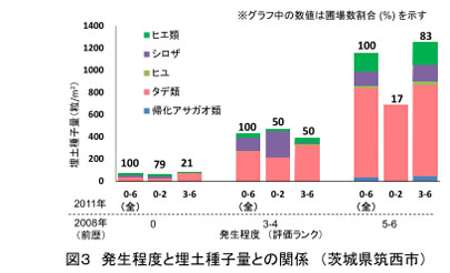 図3 発生程度と埋土種子量との関係