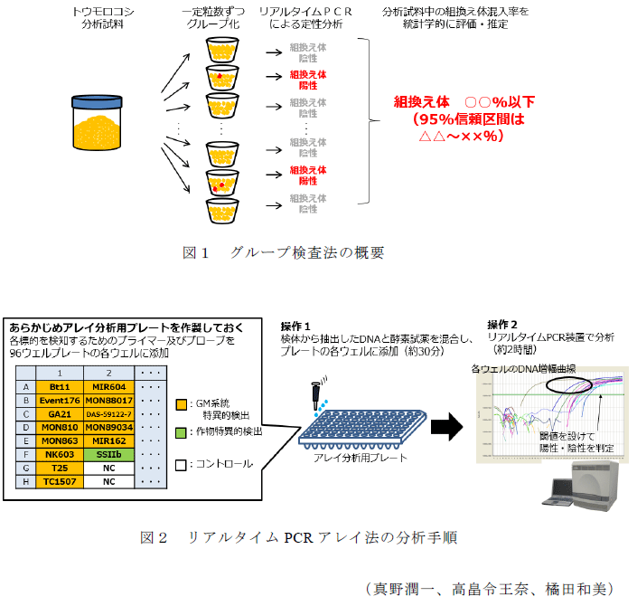 図1 グループ検査法の概要,図2 リアルタイムPCRアレイ法の分析手順