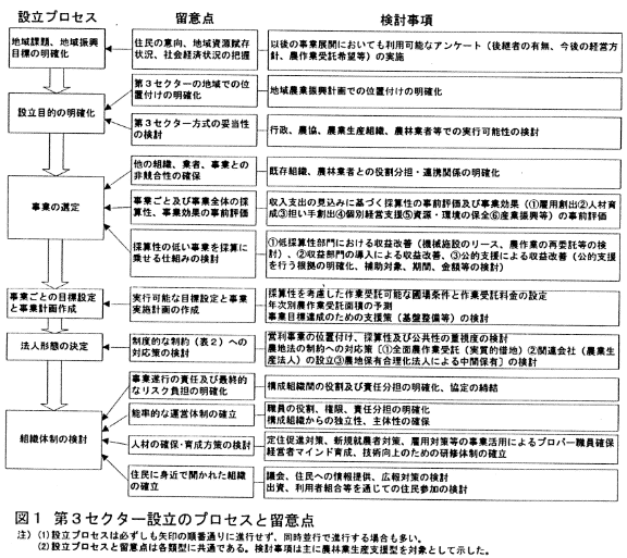 図1 第3セクター設立のプロセスと留意点