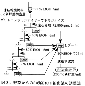 図3 野菜からの80%EtOH抽出液の調整法