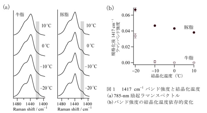 図1 1417cm-1バンド強度と結晶化温度