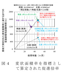 図4 変状面積率を指標として算定された促進倍率