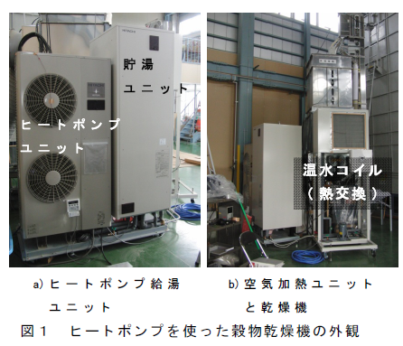 ヒートポンプを使った穀物乾燥機の外観