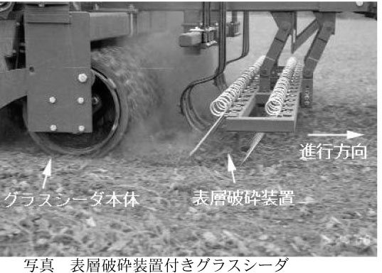 写真.表層破砕装置付きグラスシーダ