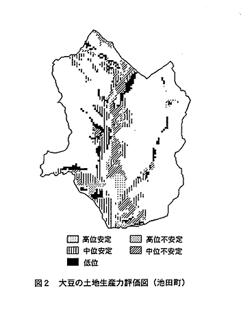 図2 大豆の土地生産力評価図