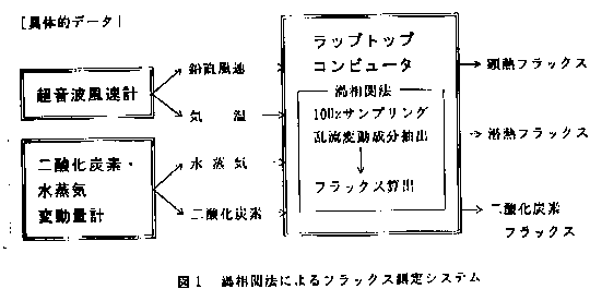 図1.渦相関法によるフラックスシステム